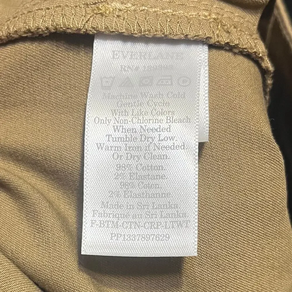 NWT EVERLANE Lightweight Wide-Leg Crop Chino Tan Size 4 Boho Classic Casual Chic - Picture 8 of 8
